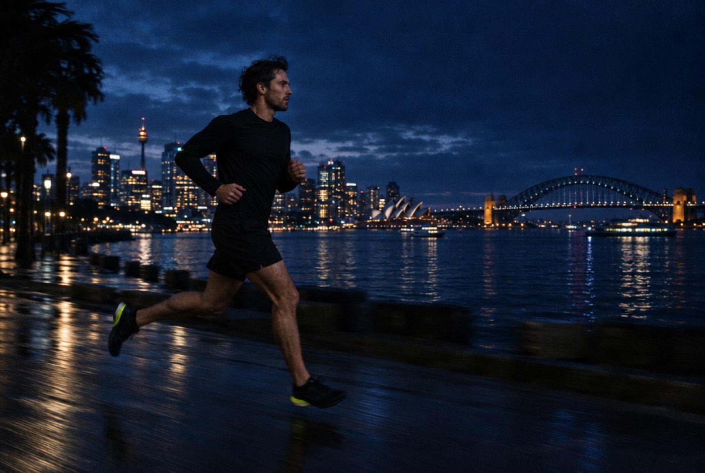 A pre-dawn run along the harbour