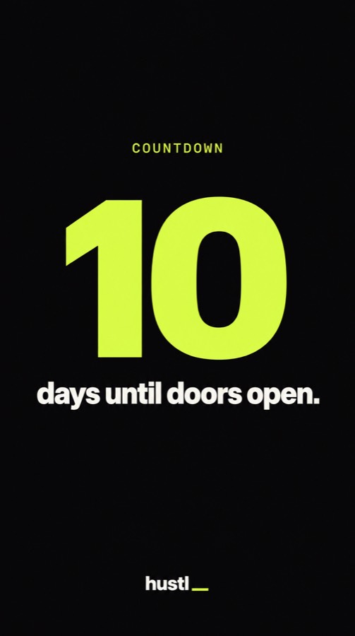 10 days until doors open.